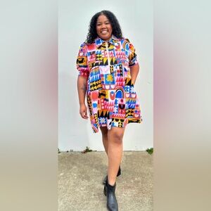 Nooworks RARE Congdon Babydoll Dress Size Large Excellent Condition